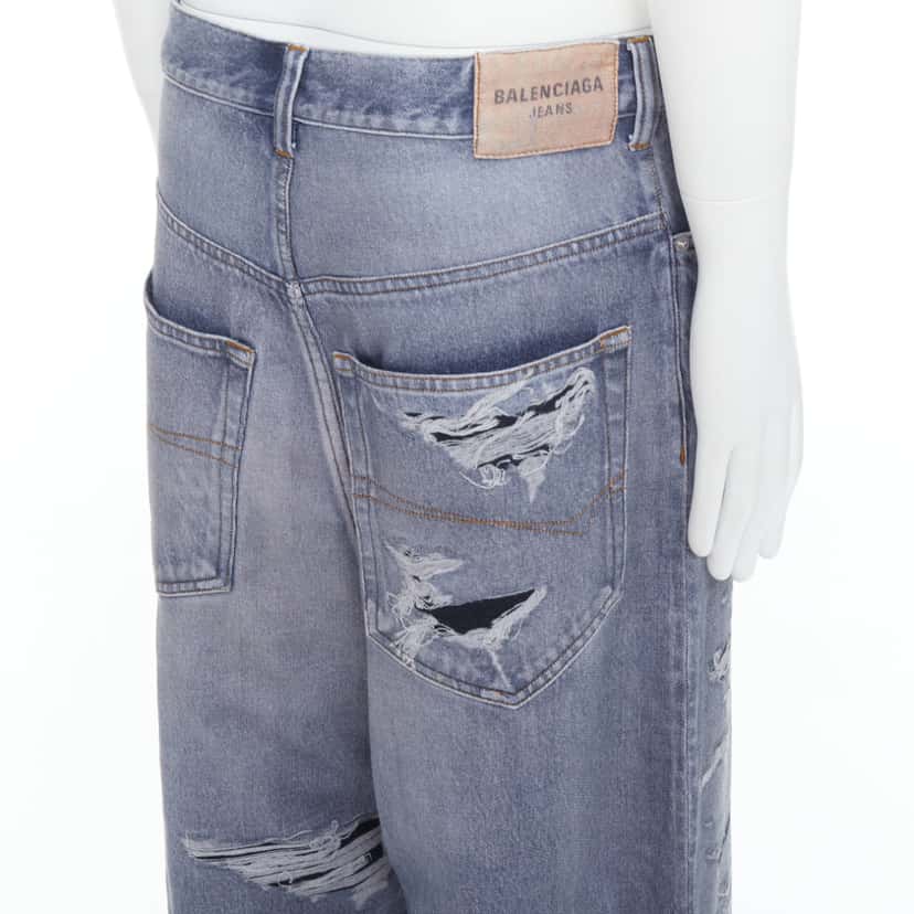 Balenciaga Trompe Sweatpants Blue Cotton Never worn, with tag - Back View