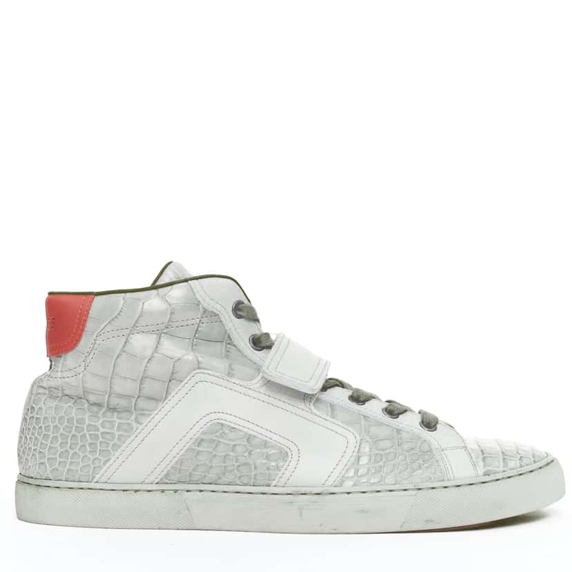 Hermès Croc High Tops Grey Leather Fair condition - Front View