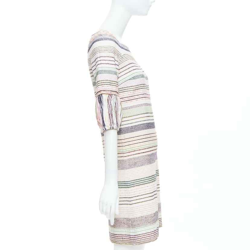 Chanel Tweed Chain Dress White Cotton Good condition - Model View