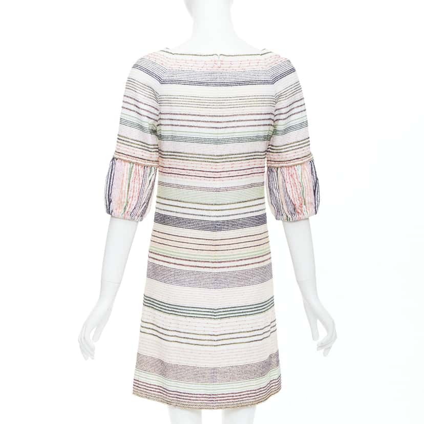 Chanel Tweed Chain Dress White Cotton Good condition - Box View