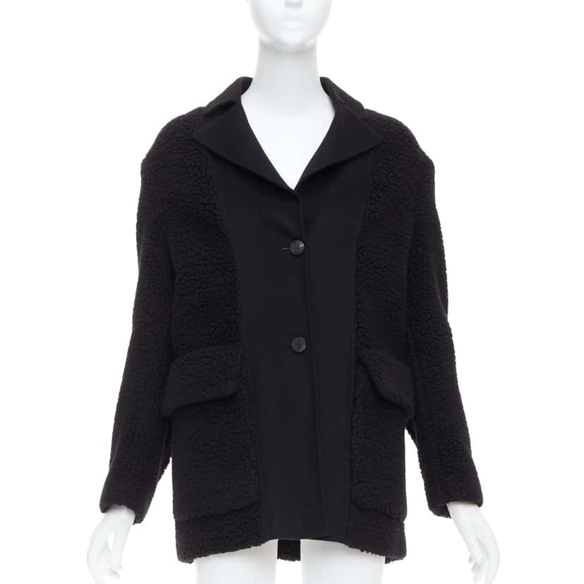 Dior Black Teddy Coat Black Cashmere Never worn - Front View