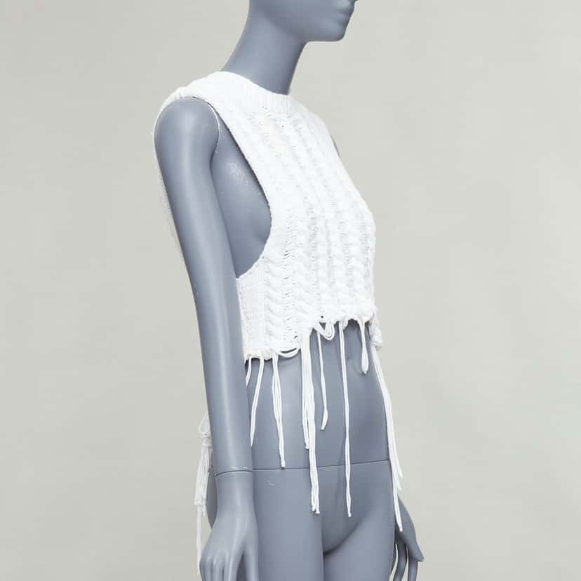 Ann Demeulemeester Distressed Vest White Fair condition - Inside View