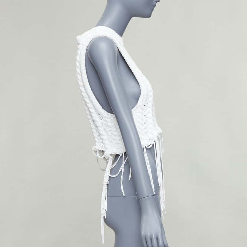 Ann Demeulemeester Distressed Vest White Fair condition - Model View