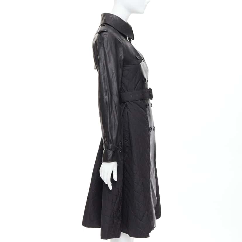 Jean Paul Gaultier Quilted Trench Coat Black Good condition - Model View