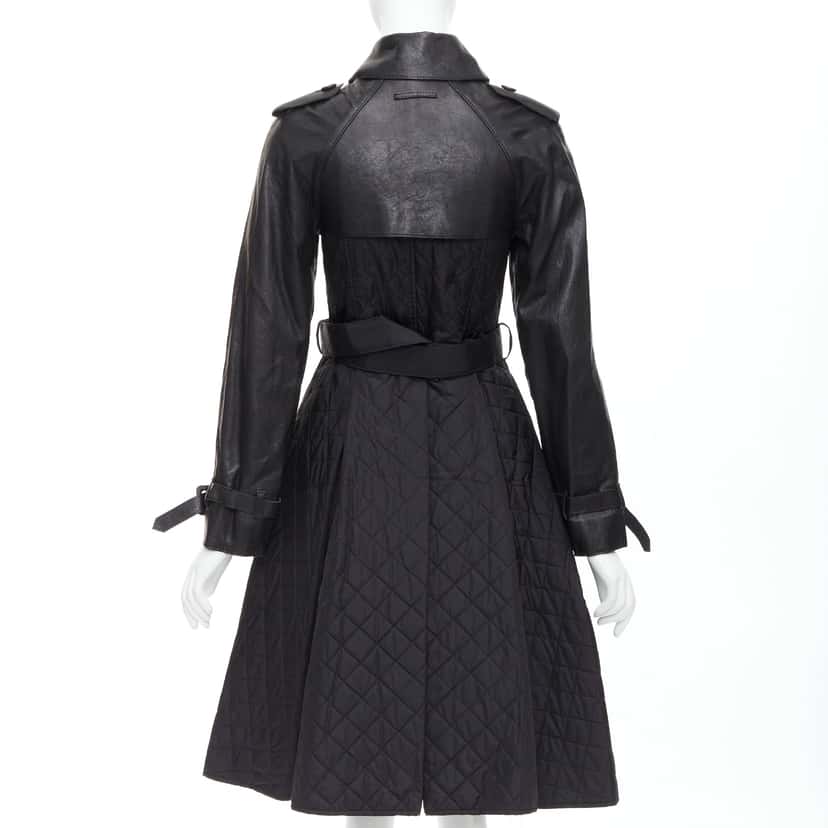 Jean Paul Gaultier Quilted Trench Coat Black Good condition - Box View