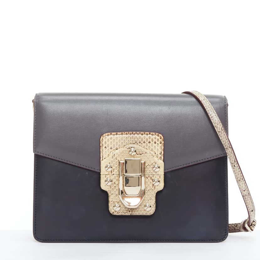 Dolce & Gabbana Lucia Grey Leather Fair condition - Front View