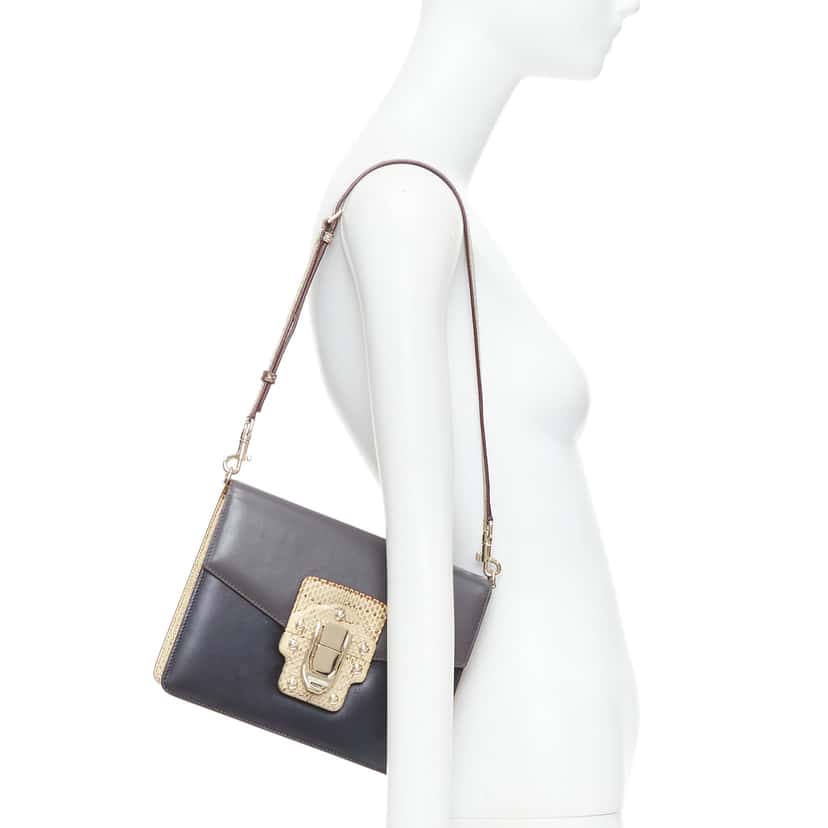 Dolce & Gabbana Lucia Grey Leather Fair condition - Back View