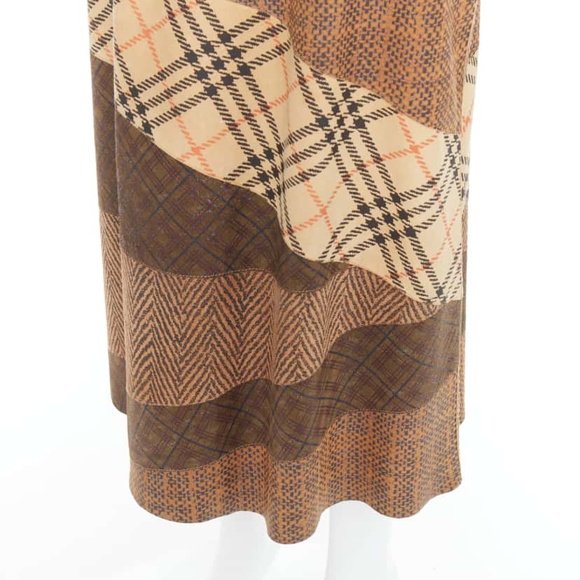Roberto Cavalli Leather Patch Skirt Brown Leather Good condition - Back View