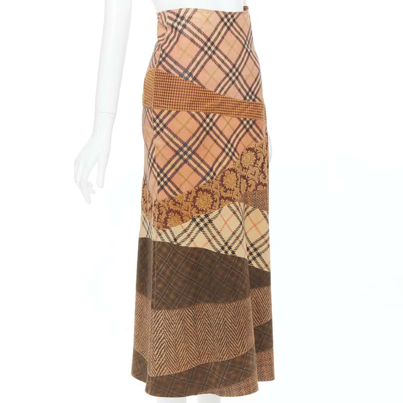 Roberto Cavalli Leather Patch Skirt Brown Leather Good condition - Inside View