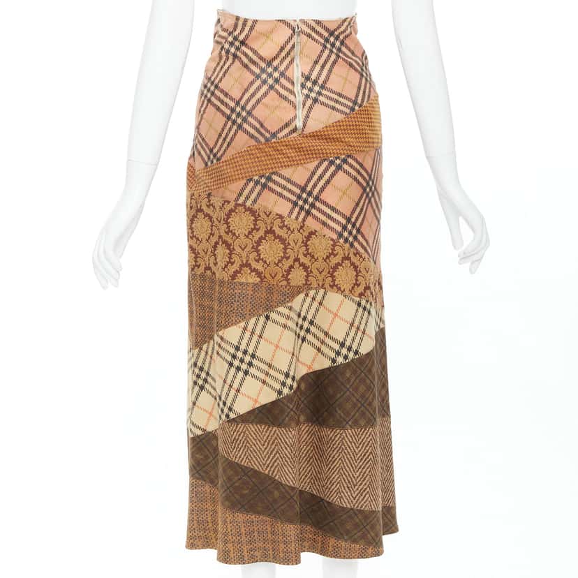 Roberto Cavalli Leather Patch Skirt Brown Leather Good condition - Box View