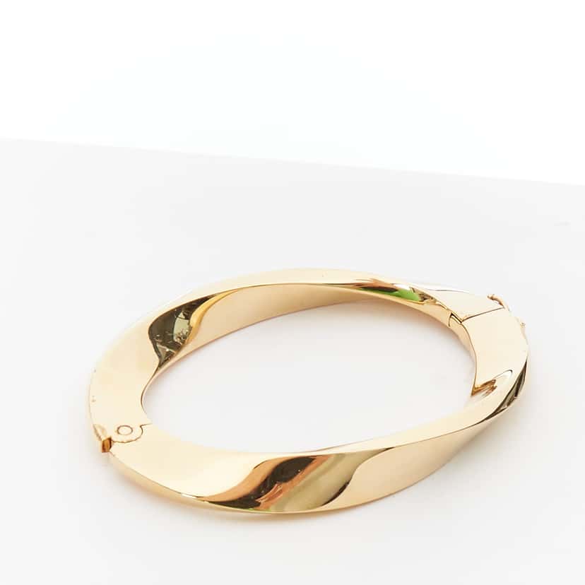 Saint Laurent Twisted Gold Hard Bangle Gold Metal Very good condition - Inside View