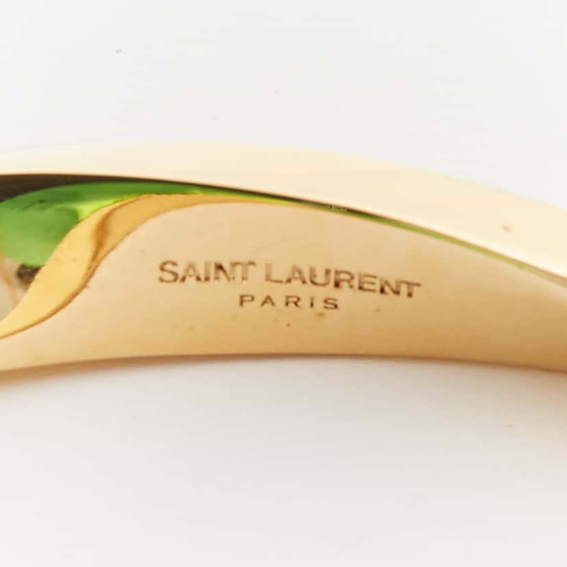 Saint Laurent Twisted Gold Hard Bangle Gold Metal Very good condition - Box View