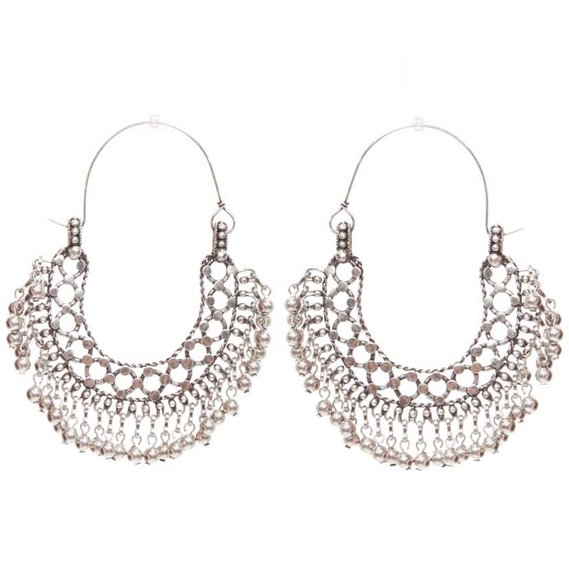 Saint Laurent Marrakech Folk earrings Silver Metal Never worn - Front View
