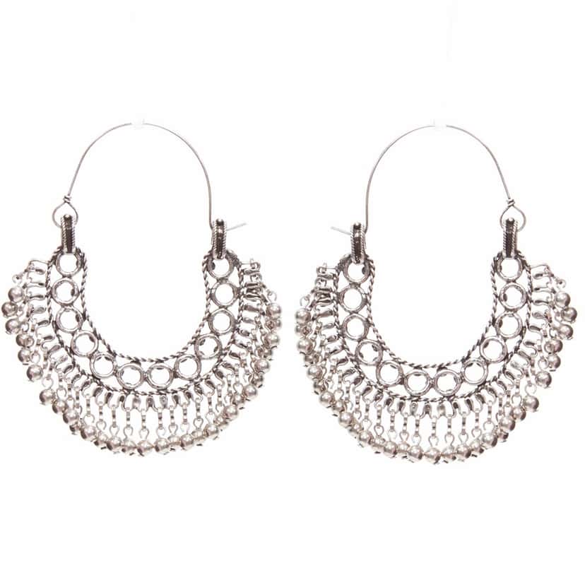 Saint Laurent Marrakech Folk earrings Silver Metal Never worn - Inside View