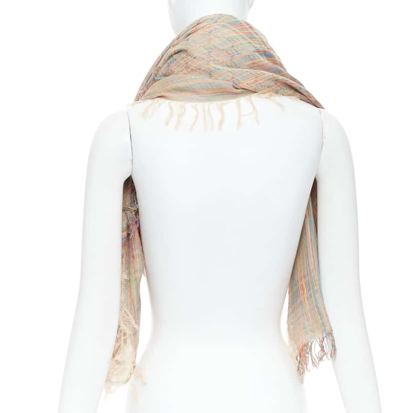Gucci Rainbow GG Scarf MultiColor Cotton Never worn - Model View