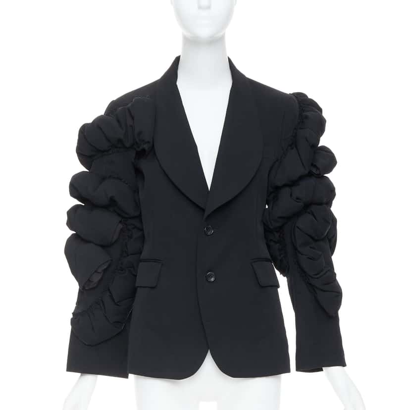 Comme Des Garcons Black Puff Blazer Black Wool Never worn - Front View