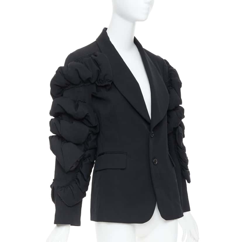 Comme Des Garcons Black Puff Blazer Black Wool Never worn - Model View