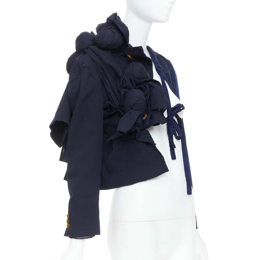 Comme Des Garcons Knot Tie Jacket Navy Polyester Good condition - Back View