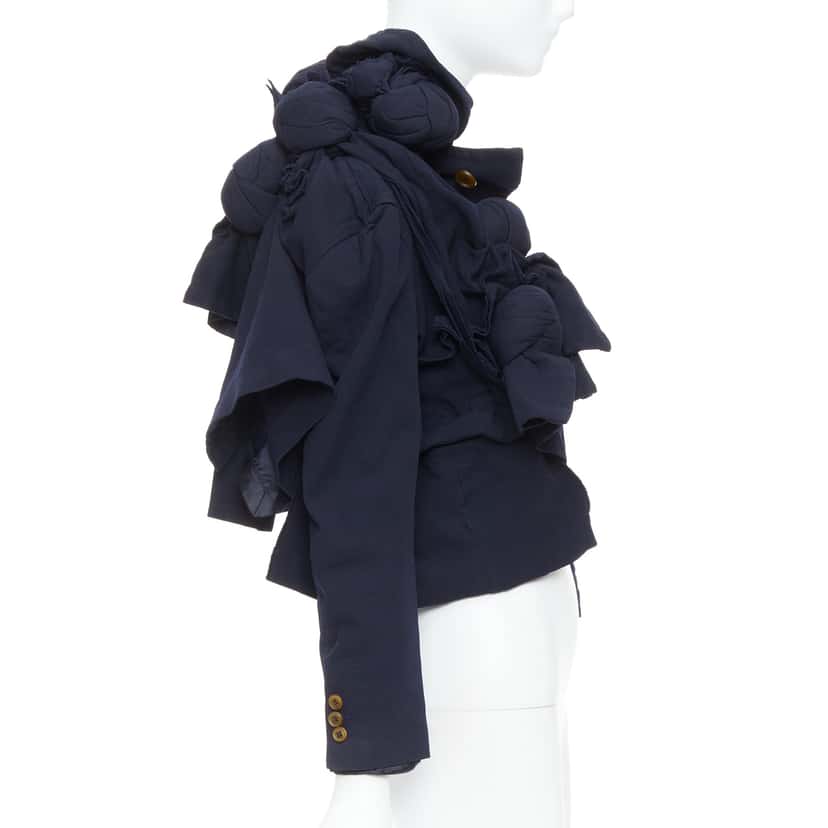 Comme Des Garcons Knot Tie Jacket Navy Polyester Good condition - Inside View