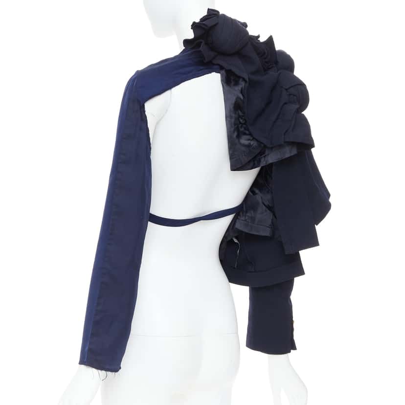 Comme Des Garcons Knot Tie Jacket Navy Polyester Good condition - Box View