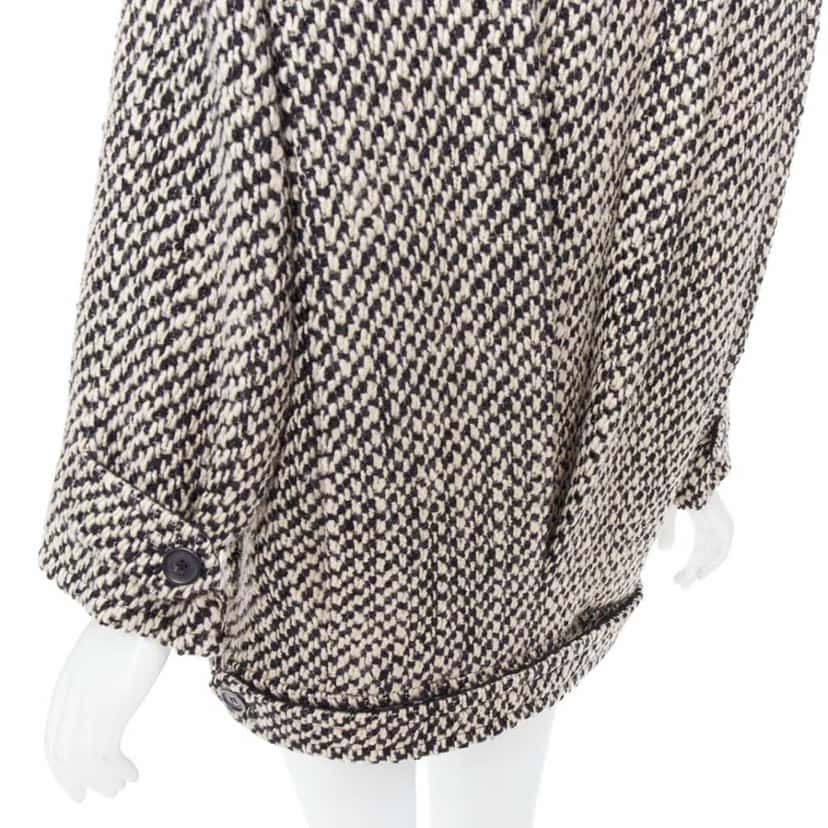 Saint Laurent Grey Oversized Coat Black Wool Never worn, with tag - Back View