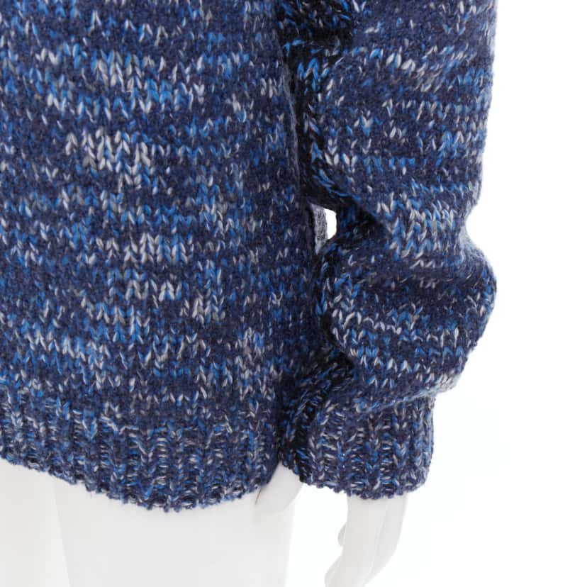 Hermès Melange Knit Sweater Blue Wool Never worn - Back View