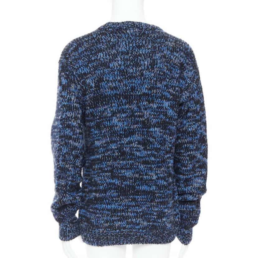 Hermès Melange Knit Sweater Blue Wool Never worn - Box View