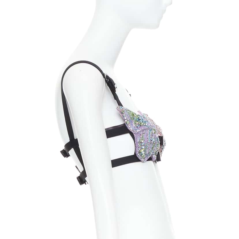 Versace Crystal Butterfly Bra Pink Polyester Never worn, with tag - Model View