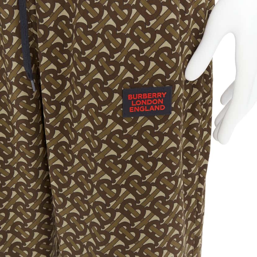 Burberry Logo Jogger Pants Khaki Polyester Very good condition - Back View