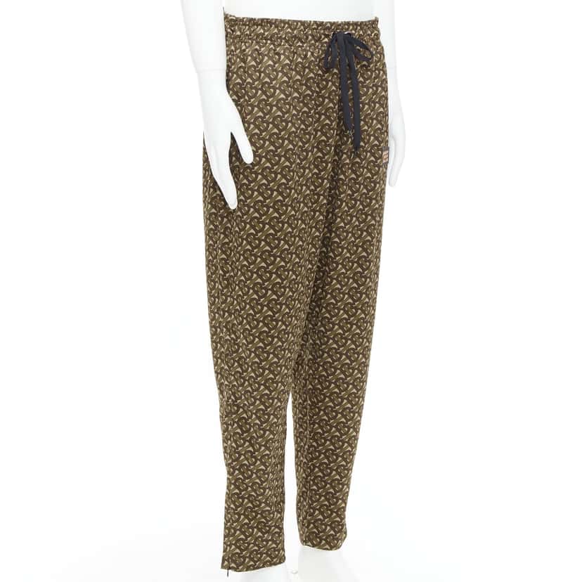 Burberry Logo Jogger Pants Khaki Polyester Very good condition - Inside View
