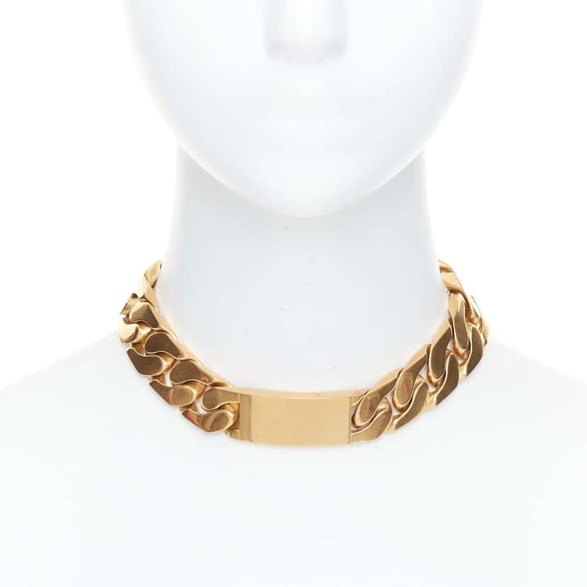 Celine Gold ID Choker Gold Metal Very good condition - Front View