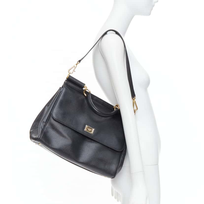 Dolce & Gabbana Sicily Black Leather Good condition - Back View