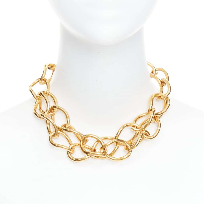 Celine Gold Chain Choker Gold Metal Very good condition - Front View