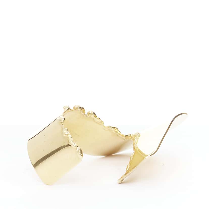Celine Gold Tear Statement Bangle Gold Metal Good condition - Back View