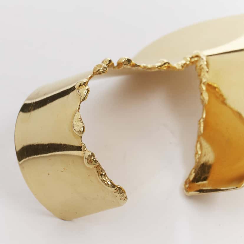 Celine Gold Tear Statement Bangle Gold Metal Good condition - Box View