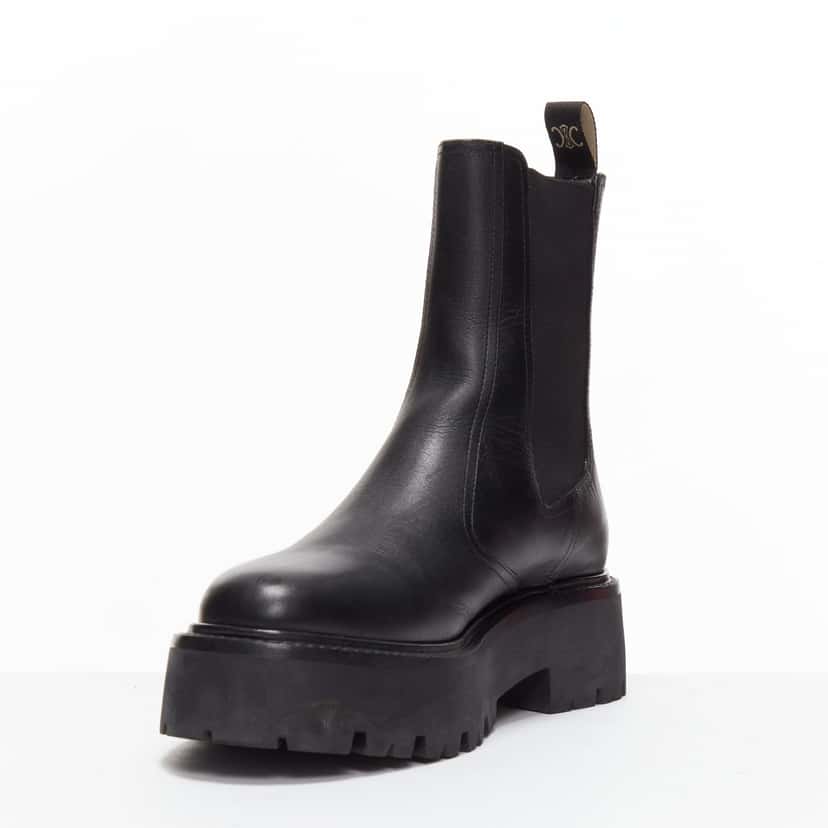 Celine Bulky Chelsea Black Leather Very good condition - Box View