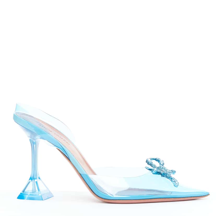 Amina Muaddi Rosie Glass 95 Blue Plastic Very good condition - Front View