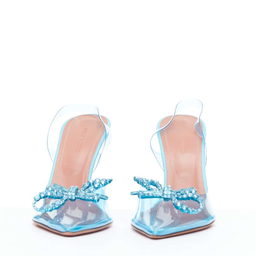 Amina Muaddi Rosie Glass 95 Blue Plastic Very good condition - Inside View