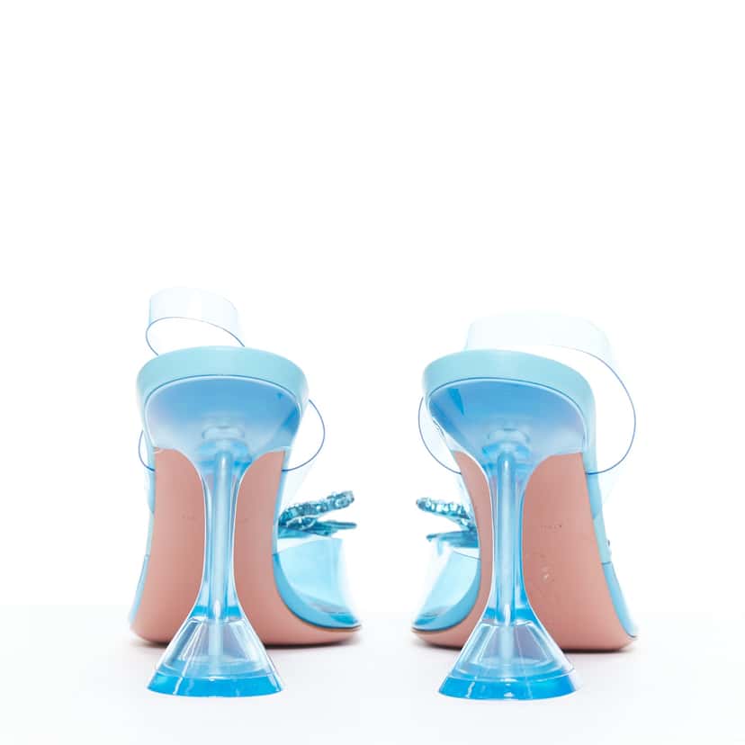 Amina Muaddi Rosie Glass 95 Blue Plastic Very good condition - Box View