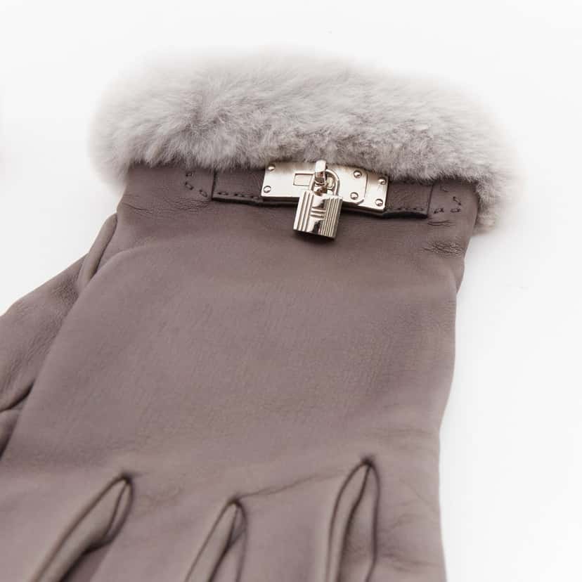 Hermès Princesse Grey Leather Fair condition - Model View