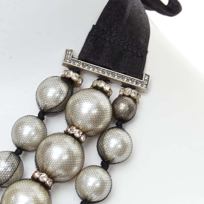 Lanvin Strand Tie Necklace Black Very good condition - Back View