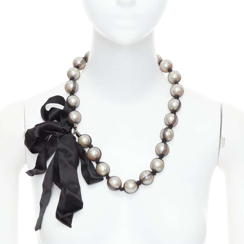 Lanvin Double Strand Necklace Black Very good condition - Front View