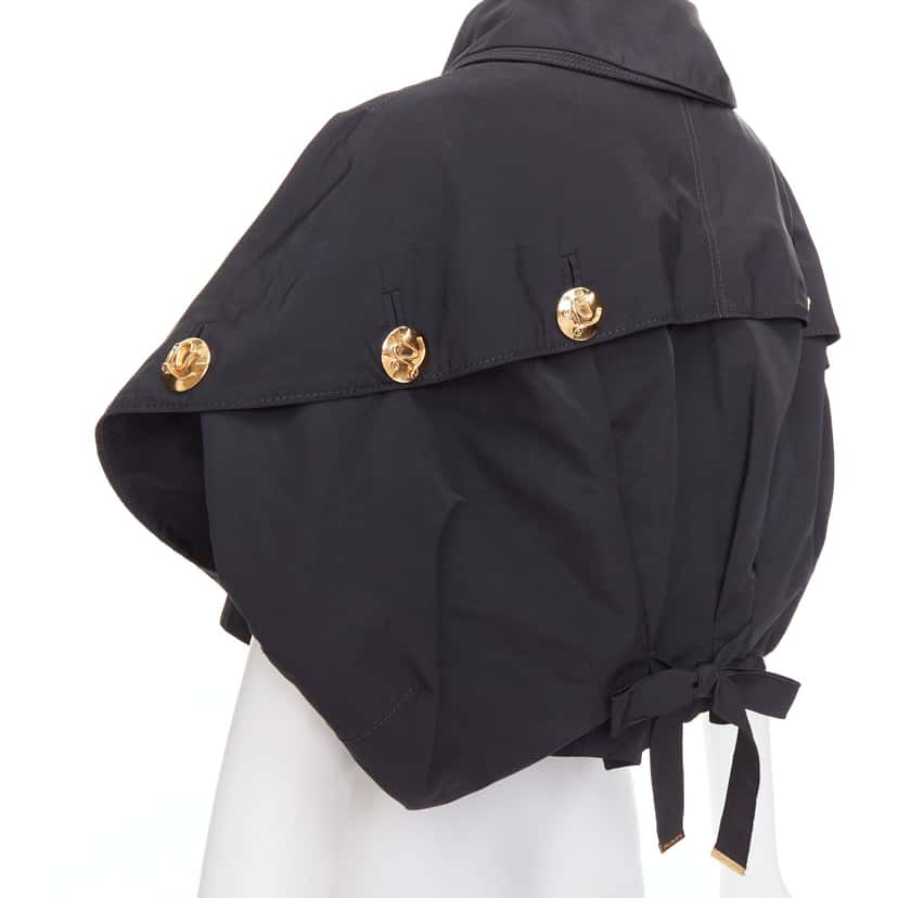 Louis Vuitton Black Gold Button Jacket Black Polyester Good condition - Back View