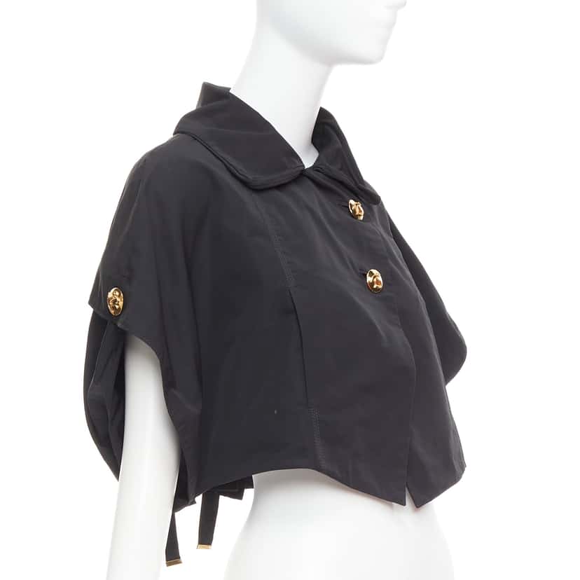Louis Vuitton Black Gold Button Jacket Black Polyester Good condition - Inside View