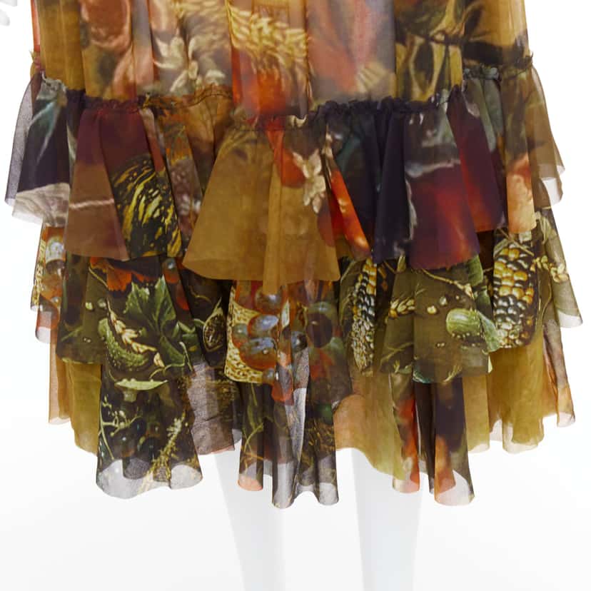 Comme Des Garcons Face Print Skirt Brown Polyester Very good condition - Back View