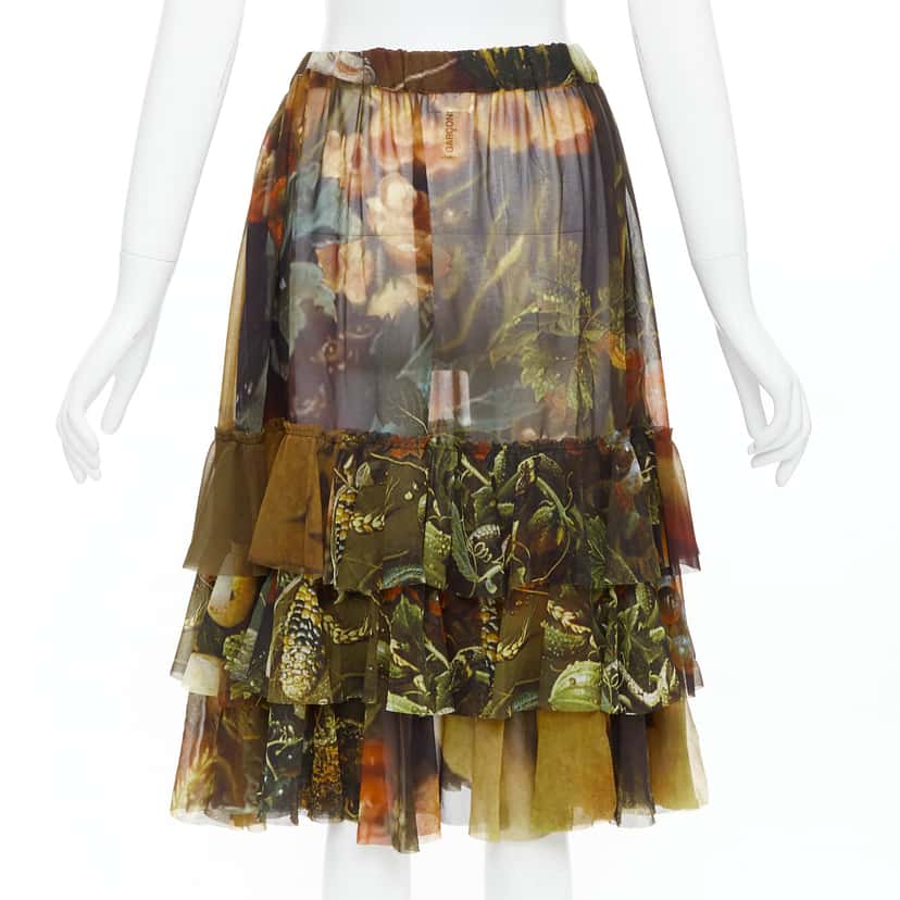 Comme Des Garcons Face Print Skirt Brown Polyester Very good condition - Box View