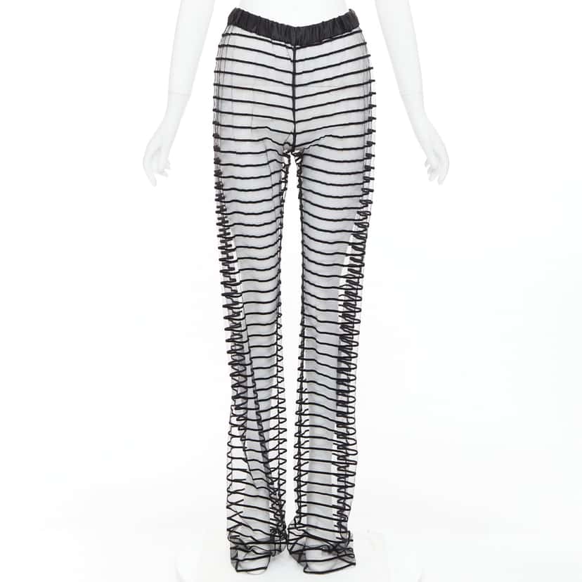 Dries Van Noten Sheer Straight Pants Black Polyamide Very good condition - Front View