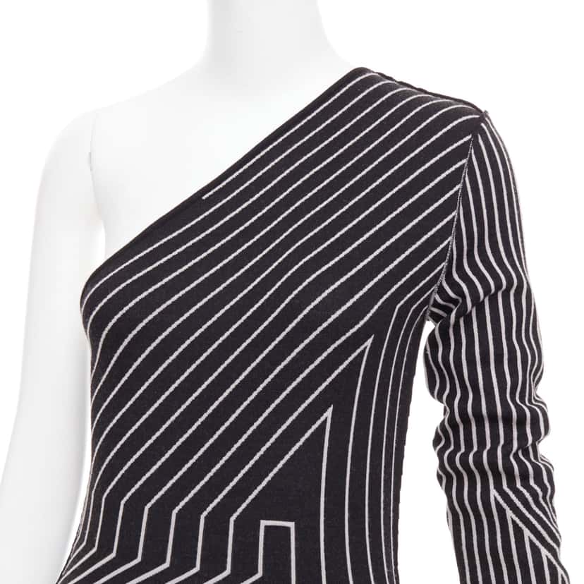 Rick Owens Geometric Slit Dress Grey Wool Never worn - Back View