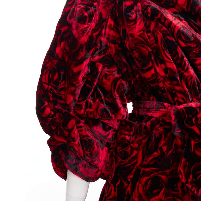 Dries Van Noten Rose Velvet Dress Red Polyester Very good condition - Back View