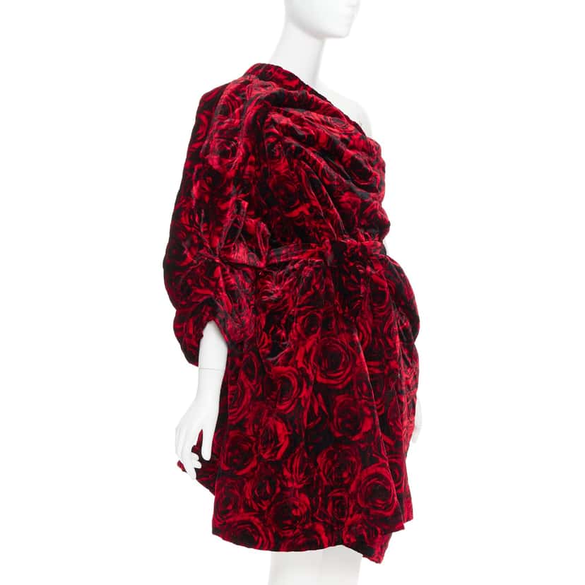 Dries Van Noten Rose Velvet Dress Red Polyester Very good condition - Inside View